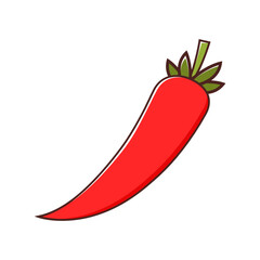 Naklejka premium Chili cartoon vector. Chili on white background. Hot Chili logo design.