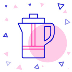 Line Teapot icon isolated on white background. Colorful outline concept. Vector