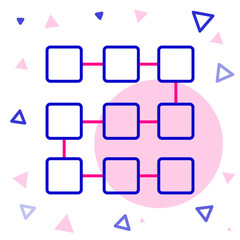 Line NFT blockchain technology icon isolated on white background. Non fungible token. Digital crypto art concept. Colorful outline concept. Vector