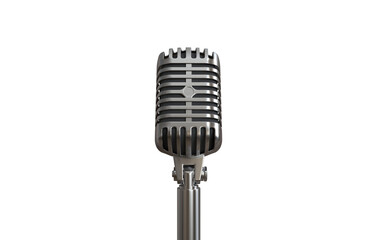 Retro microphone on transparent background, PNG file
