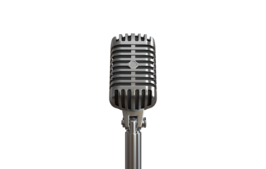 Retro microphone on transparent background, PNG file
