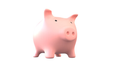 Piggy bank with coins, Save money concept on transparent background, PNG file
