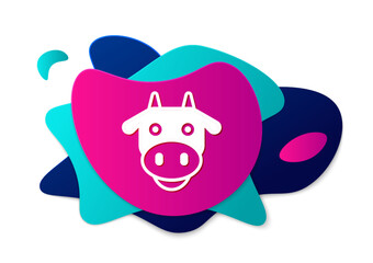 Color Cow head icon isolated on white background. Abstract banner with liquid shapes. Vector