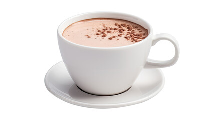 Hot Chocolate Malt Drink on white isolated on clear png background and transparent background. food drink and dessert concept for cafe and restaurent, AI generative. 