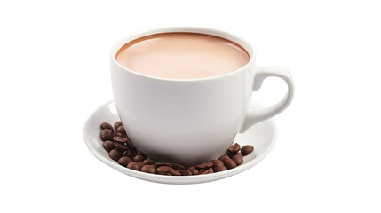 Hot Chocolate Malt Drink on white isolated on clear png background and transparent background. food drink and dessert concept for cafe and restaurent, AI generative. 