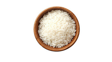 Fototapeta na wymiar rice on white isolated on clear png background and transparent background. food drink and dessert concept for cafe and restaurent, AI generative. 