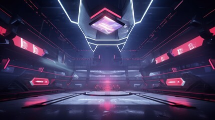 Cutting-Edge Gaming Hub: Modern Futuristic Esports Arena Concept