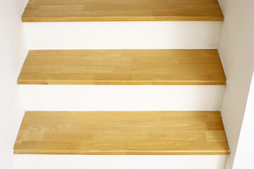 Wooden stairs in the house
