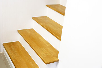 Wooden stairs in the house