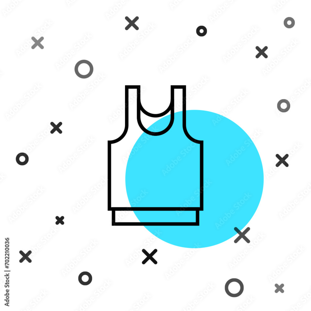 Poster black line undershirt icon isolated on white background. random dynamic shapes. vector