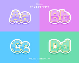 decorative colorful variant editable text effect vector design