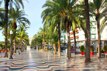 Explanada de Espana - main promenade in Alicante, Spain 