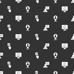 Set Hand like, , Team leader and Worker location on seamless pattern. Vector