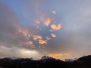 sunset in the mountains - 702211811