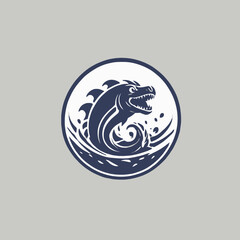 Sea Monster Logo Design EPS format Very Cool