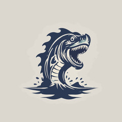 Sea Monster Logo Design EPS format Very Cool