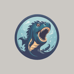 Sea Monster Logo Design EPS format Very Cool