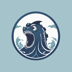 Sea Monster Logo Design EPS format Very Cool