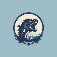 Sea Monster Logo Design EPS format Very Cool