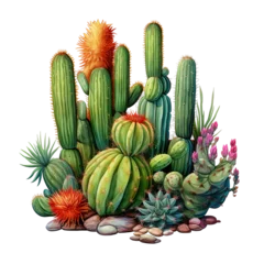 Raamstickers Cactus cactus in desert