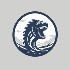 Sea Monster Logo Design EPS format Very Cool