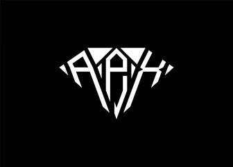 Modern letter A P X diamond shape logo And initial monogram A P X letter logo vector template