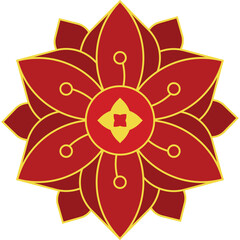 Red vector Chinese flower element illustration