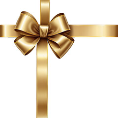 Vector Realistic Design of Gold Ribbon Wrapping On transparent background PNG file