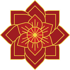 Red vector Chinese flower element illustration