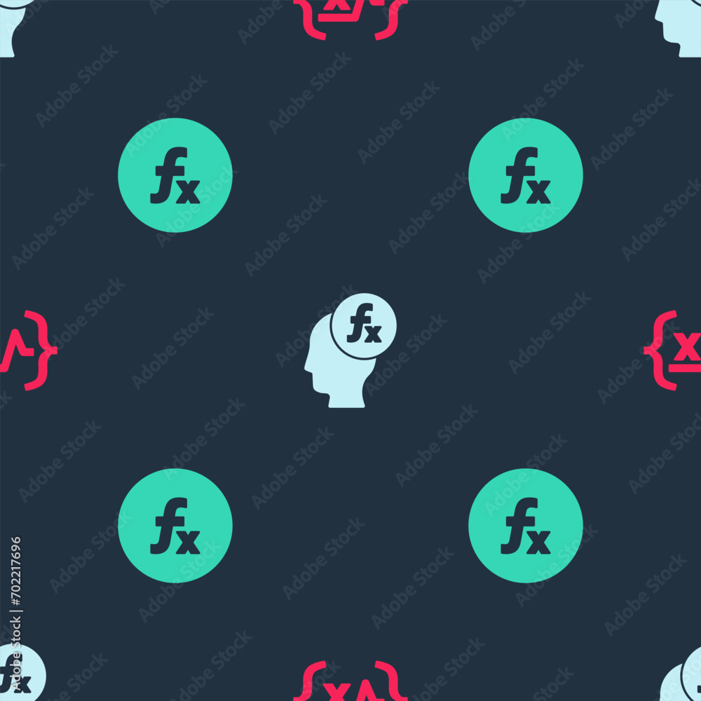 Poster set square root of x glyph, function mathematical symbol and on seamless pattern. vector