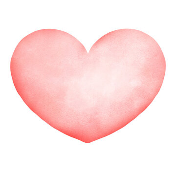 Red heart on transparent background