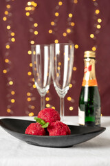 Delicious alcohol containgng rasperry sorbet for holiday celebration