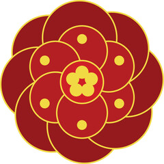 Red vector Chinese flower element illustration