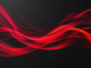 abstract colorful flowing wave red lines isolated on black background. Design element for technology, science, modern concept