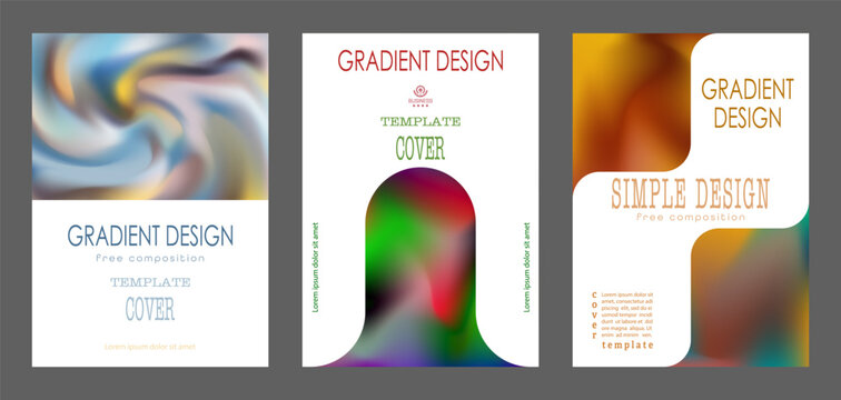 A set of backgrounds with a colorful gradient. Layout for the cover, brochure, catalog and creative design idea