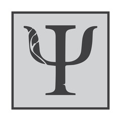 Psi Symbol in Greek Alphabet, Vector Image Illustration Isolated on White Background