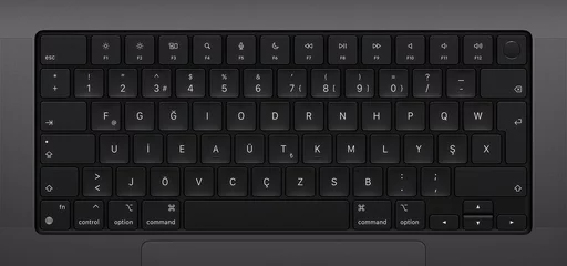 Fotobehang Modern laptop keyboard close up view © ytemha34