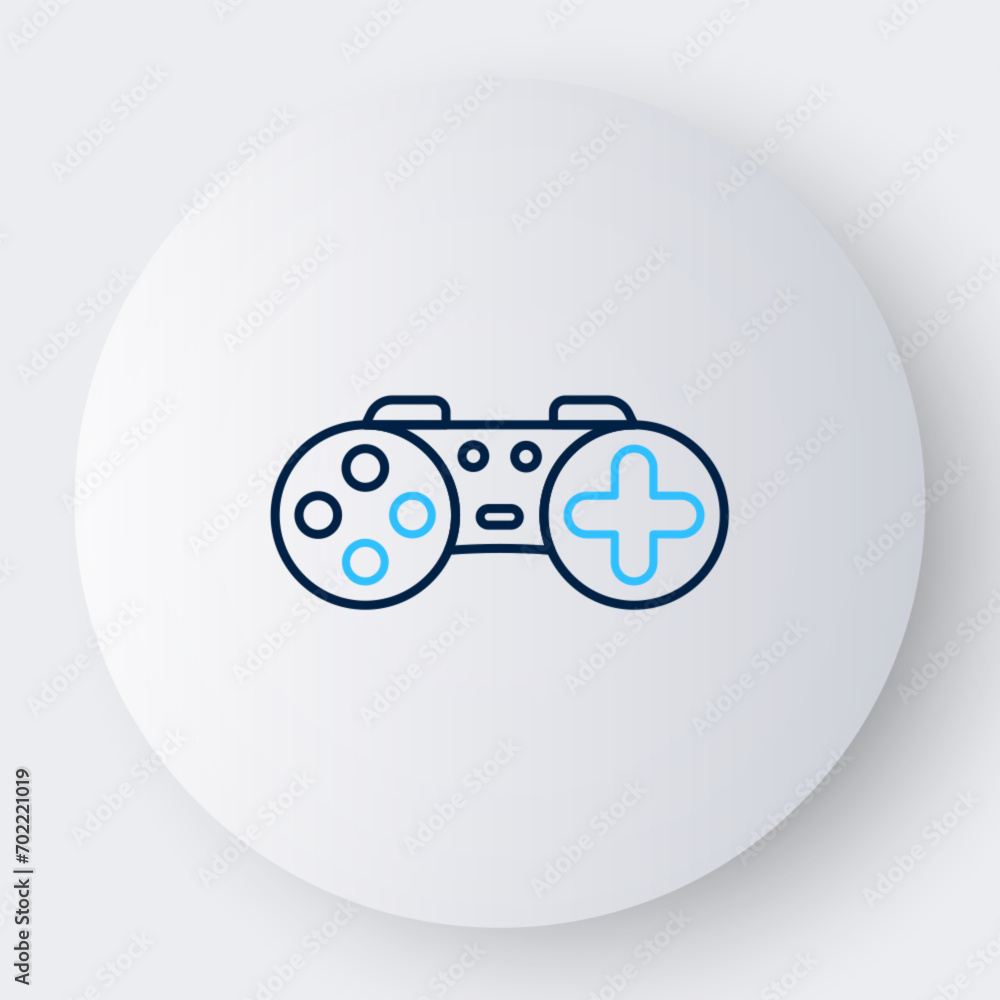 Poster line gamepad icon isolated on white background. game controller. colorful outline concept. vector