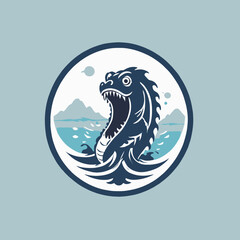 Sea Monster Logo Design EPS format Very Cool