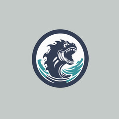 Sea Monster Logo Design EPS format Very Cool