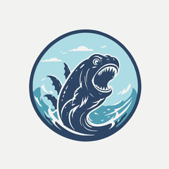 Sea Monster Logo Design EPS format Very Cool