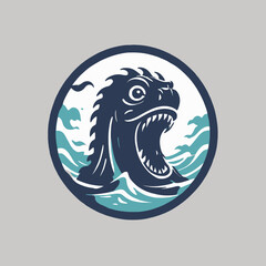 Sea Monster Logo Design EPS format Very Cool