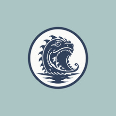 Sea Monster Logo Design EPS format Very Cool