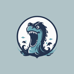 Sea Monster Logo Design EPS format Very Cool