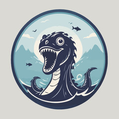 Sea Monster Logo Design EPS format Very Cool