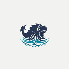 Sea Monster Logo Design EPS format Very Cool