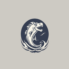 Sea Monster Logo Design EPS format Very Cool