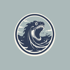 Sea Monster Logo Design EPS format Very Cool