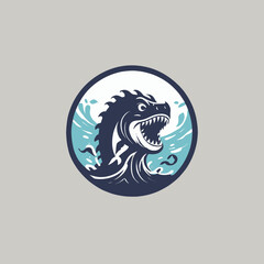 Sea Monster Logo Design EPS format Very Cool