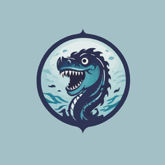 Sea Monster Logo Design EPS format Very Cool